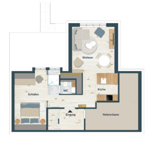 Apartment Carl Grundriss im Dachgeschoss